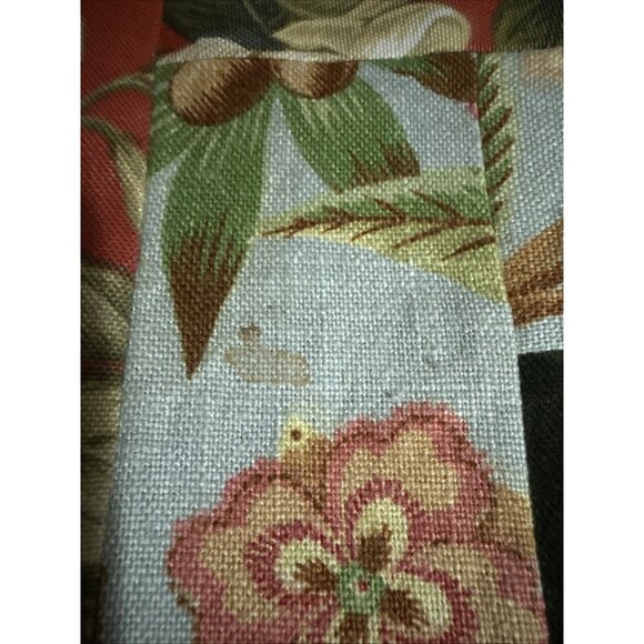 Set Of 2 Handmade Place Mats Floral Linen Cotton Velvet Collage Farmhouse 15x11” - Picture 3 of 12